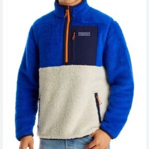 Vineyard Vines Blue and Tan Fleece Hoodie